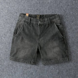 Riolio  Men's Casual Pure Cotton Shorts Summer Thin Five-Point Pants Loose Fit Sport Style No Stretch Comfortable Workwear Shorts