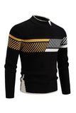 Riolio High Quality Men's New Autumn and Winter Casual Warm Color Block Sweater Knit Tops Man Clothes