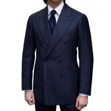 Riolio  Business Men's Suit 2 Pieces Blazer Pants Bow Collar Double Breasted Buckle Formal Work Wear Wedding Prom