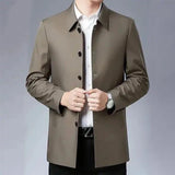 Riolio Casual Business Lapel Windbreak Jackets Men Coats New Brand Top Quality Spring Men's Trench Coat Solid Color Mid-length Jacket