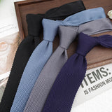 Riolio  Classic Knitted Neck Ties For Men Women 6cm Soft Narrow Green Navy Neckties Casual Shirt Daily Wear Suit Accessories Cravat Gift
