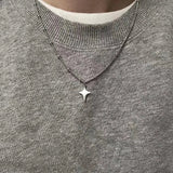 Riolio Simple Trendy Star Hollow Choker Necklace Pendant Neck Jewelry Accessories Women Men's Fashion Party Chain Necklace