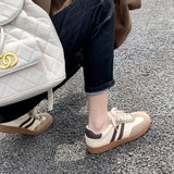 Riolio  British Fashion Shoes Students Vulcanized Shoes Casual Sports Flat Shoes Women's Leather Retro Training