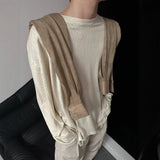 Riolio  Autumn Laid-back Style Draping Men's T-shirt Luxury Korean Popular O Neck Long Sleeve Tees Leisure Loose Lightweight Basic Shirt