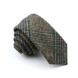 Riolio  Winter Daily Men's Women's 7cm Wool Tie Black Herringbone Brown Stripe Necktie Wedding Party Business Office Gifts Accessories