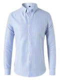 Riolio  Loose Fit Casual Long Sleeve Men's Shirt Business Casual Striped Stand Collar Spring New Arrival T-Shirt Style Male Fashion