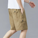 Riolio  Summer Shorts for Men Multi-pocket Cotton Breathable Baggy Short Pants Casual Simple Style Fashion Cargo Shorts
