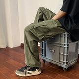 Riolio  Big Pockets Casual Cargo Pants Men's Vintage Hip-hop Pants Fashion Loose Straight Wide Leg Pants Men Streetwear Trousers Male