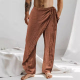 Riolio Men'S Casual Pants Men'S Breathable Loose Beach Cotton Patch Men Elastic Camping Hiking Fishing Climbing Outdoor Sports Trousers