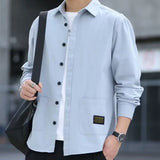 Riolio  Long-sleeved Shirts Men's Workwear Jackets Spring Autumn Trendy Loose Casual