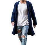 Riolio New Mens Knitted Cotton Cardigan Fashion Long Sweaters Male Casual Solid Long Sleeve Slim Outwear Autumn Winter Warm Jacket