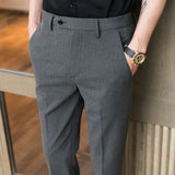 Riolio Summer New Men's Clothing Fashion Casual Versatile Suit Pants Streetwear New Solid Pocket Trendy Business Slim Straight Trousers