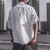Riolio  Men's Shirt with Pocket Plain Linen Male Shirts Clothing High Quality Luxury Designer Casual Regular Japanese Vintage I Sleeves