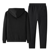 Riolio Winter Soild Color Men's Sets Thick Fleece Two Pieces Set Mens Set Warm Cashmere Tracksuit Outerwear Casual Brand Clothing