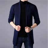 Riolio Men's Jacket Autumn and Winter Casual Hooded Solid Color Knit Windbreaker  Large Size Cardigan Long Sleeve Sweater