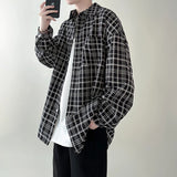 Riolio 4 Colors Plaid Men Blouses Harajuku Checked Shirts Men High Quality Autumn New Oversize Streetwear Retro Men's Handsome Shirt