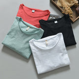 Autumn Winter New 100% Cotton T-shirt Men O-Neck Solid Color Casual T Shirt Basic Tees Plus Size Long Sleeve Tops