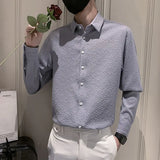 Riolio  Long Sleeved Shirt Men's Top White Small Shirt Trendy and Cool Casual Inch Shirt