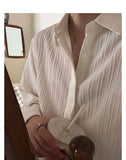 Riolio Korean Version Solid Color Elastic Fashionable Top Men Solid Color Free Long-sleeved Shirt for Autumn New High-end Trendy Shirt