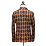Riolio  Plaid Men's Business Casual Formal Wedding Dress Suit Three-Piece Set Large Size Trendy Checkered Westwear Casual Occasion