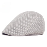 Riolio Korean Version of Men's and Women's Berets Solid Color Hollow Mesh Caps Forward Caps Breathable Summer Sun Hats