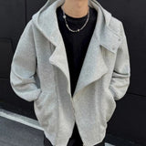 Riolio  New Fashion Harajuku Hoodies Men Zipper Design Irregular Loose Coat Hip Hop Streetwear Sweatshirts Oversize Cardigan Top
