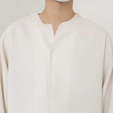 Riolio  Loose Men's Autumn New Trendy and Versatile Waffle V-neck Bottomed Long-sleeved Casual Pullover
