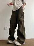 Riolio  Techwear Parachute Cargo Pants Men Hip Hop Wide Leg Trousers Male Quick Drying Streetwear Loose Oversize Korean Hip Hop