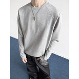 Riolio  Spring Long Sleeved T-shirt Men Fashion Black Casual T-shirt Men Streetwear Korean Loose Round Neck White T Shirt Mens Top