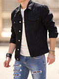 Riolio Men Streetwear Fashion Slim Denim Jacket High quality Male Simple solid Casual Jacket Coat