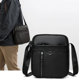 Riolio  New Trendy Men's Premium Genuine Leather Messenger Bag Stylish Minimalist Small Crossbody Bags Daily Commute Shoulder Bag