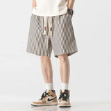 Riolio  Japanese Retro Vertical Striped Shorts Men Summer New Casual Loose Versatile Five-point Pants