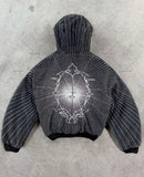 Riolio New High Street Trendy Brand Jacket Gothic Punk Harajuku Embroidered Zipper Hoodie Men Hip Hop Retro Casual Oversized Sweatshirt