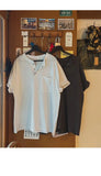 Riolio New Fashion Korean Style Men T-shirt Light Luxury Henry Collar Tops Casual Loose High Quality Solid Color Half Sleeve Tees M-2XL