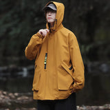 Riolio Male Jacket Men Hiking Jacket Outdoor Windproof Coats Hooded Jackets Color Matching Zipper Couple Top New Spring Autumn Casual
