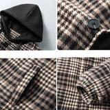 Riolio Plus Size 10XL 11XL Plaid Parkas Men Winter Thick Jacket Coat Plaid Fashion Casual Winter Hooded Jackets Big Size 11XL 10XL Male