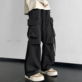 Riolio Men Cargo Pants Ribbon Hip Hop Jogging Pants Male Casual Streetwear Harem Trousers Pockets New Elastic Waist Woman Sweatpants