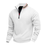 Riolio  cross-border winter velvet heavy loose outdoor men's thermal stand-up collar half zipper sports sweater men