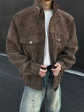 Riolio Street Zipper Jacket High-end Handsome Stand-up Collar Coat American 2025 Retro Handsome Work Jacket Loose Top Urban