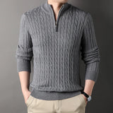 Riolio men's winter outfits Cardigan Men's  Diamond Plaid Thick Wool Warm Fashion Long Sleeved Casual Cardigan  Knitted Sweater Men