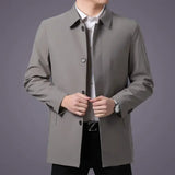 Riolio Casual Business Lapel Windbreak Jackets Men Coats New Brand Top Quality Spring Men's Trench Coat Solid Color Mid-length Jacket