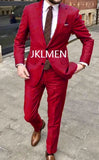 Riolio Men's Suit   Handsome Casual 2 Piece Suit For Men Wedding Tuxedos Notched Lapel Groomsmen  Business  Prom Blazer