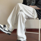 Riolio  Casual Ice Silk Pants for Men's Spot Korean Style Fashion Trend Straight
