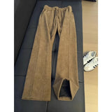 Riolio  Women's Herringbone Flared Pants High Waist with Split Hem Slim Fit