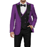Riolio  Royal blue Suits for Men Slim Fit Groom Wedding Suits Tuxedo Best Man Blazer Vest Pant 3 Pieces Fashion Marriage