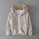Riolio New Designer Italy Quality Linen Hooded Jacket For Men Casual Trend Spring Autumn Outerwear Blazer Top Clothes Chaquetas Jaqueta