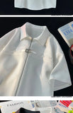 Riolio Niche Design Zipper Shirt Men's Short-sleeved Summer 2025 New Waffle High-end Casual Shirt Hip Hop Unisex Zipper Blouse