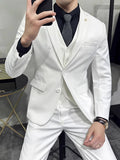 Riolio  Groom's Wedding Dress ( Jacket + Vest + Pants ) High End Brand Solid Color Men's Casual Business Office Formal Suit 3Pcs Sets