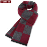 Riolio  Luxury Scarf Man Winter Warm Wool Scarf For Men Cashmere Scarves Casual Plaid Male Long Pashmina Outdoor Shawls Man Muffler Gift