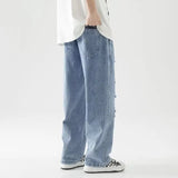 Riolio New Men Baggy Ripped Jeansripped Trousers Hip Hop New Mens Loose Jeans Neutral Pants Solid Color Women Oversized  Straight Jeans